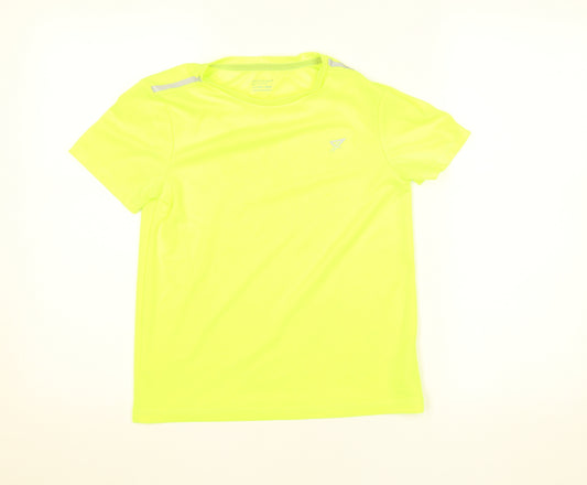 Primark Boys Yellow Short Sleeve Sports T-Shirt 10-11 Years Breathable Activewear