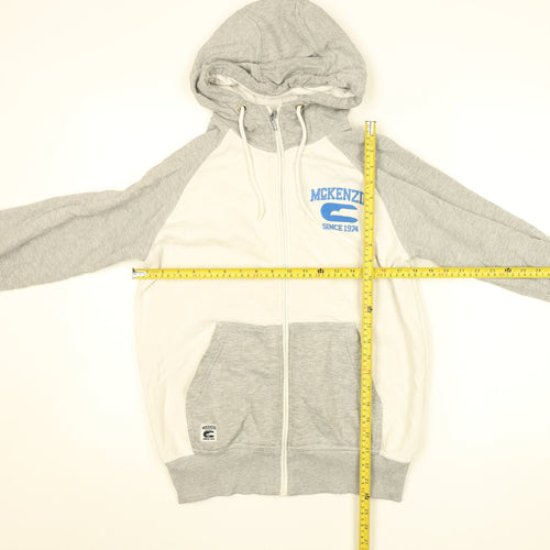 McKenzie Men's Grey Full Zip Hoodie S Logo Sports Style