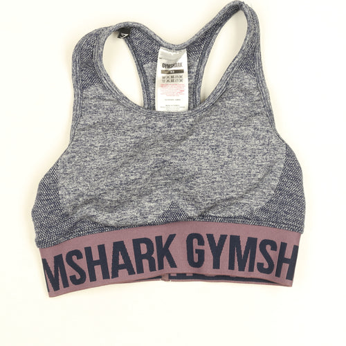 Gymshark Womens Blue XS Seamless Sports Bra Racerback Medium Support