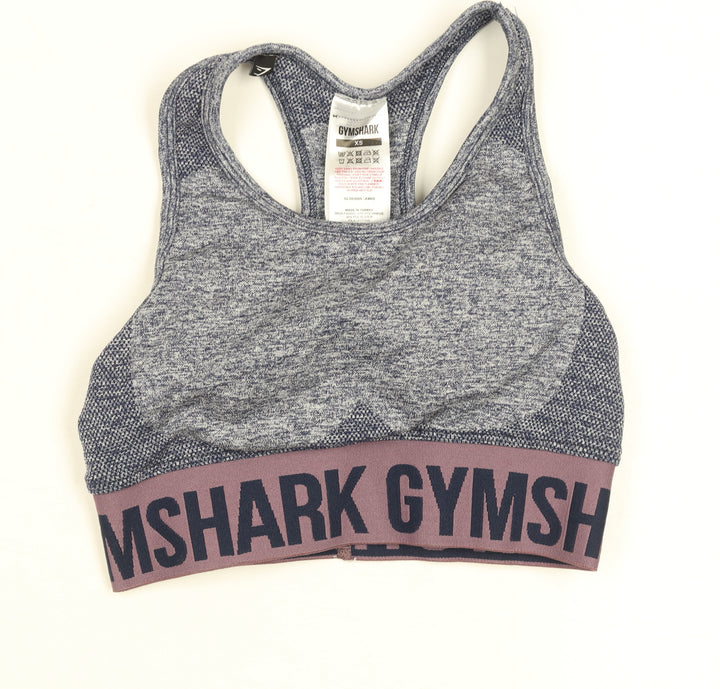 Gymshark Womens Blue XS Seamless Sports Bra Racerback Medium Support