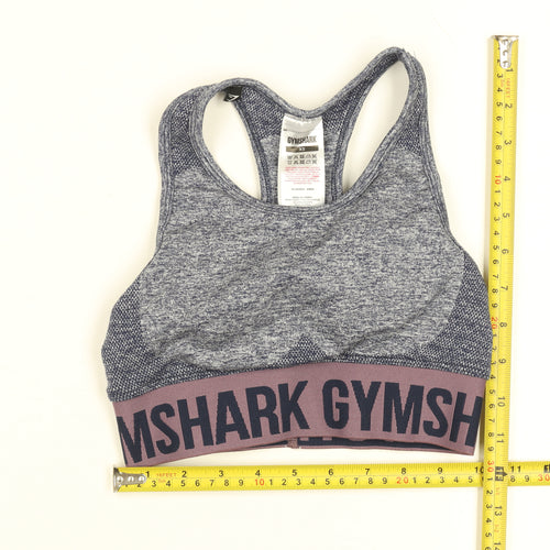Gymshark Womens Blue XS Seamless Sports Bra Racerback Medium Support