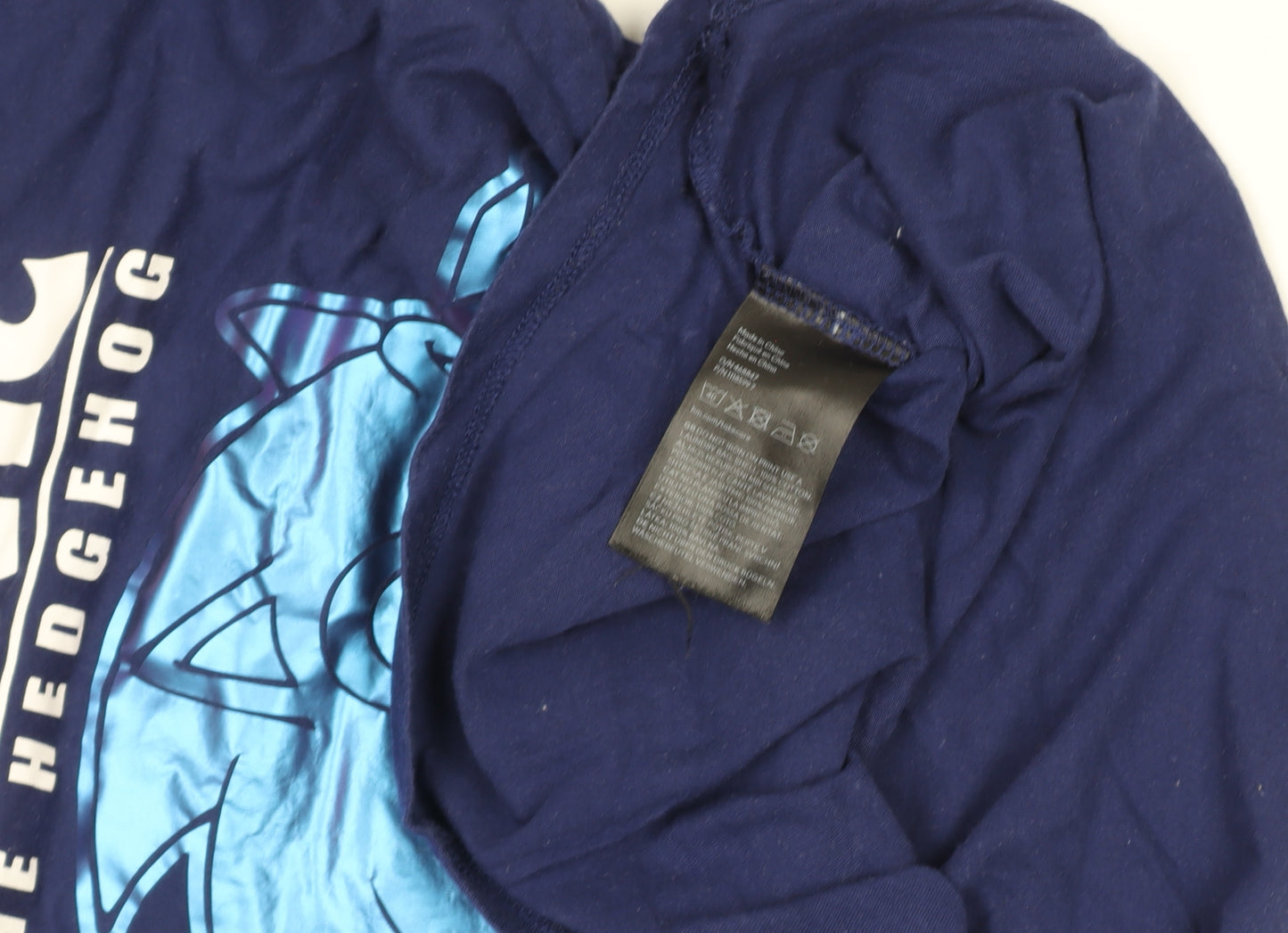 H&M Boys Blue Sonic the Hedgehog T-Shirt 6-7 Years Short Sleeve Cotton Top