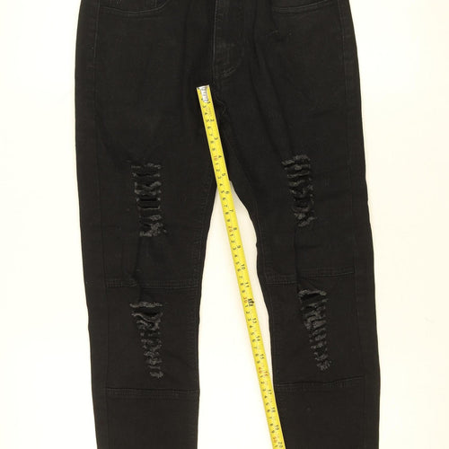 Manfinity Women’s Black Distressed Skinny Jeans Size 28