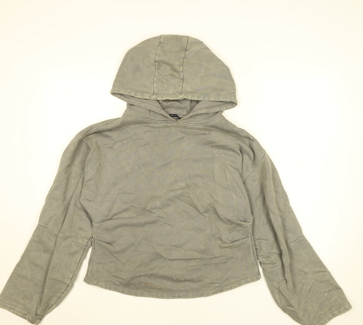ASOS Design Women Grey Cotton Pullover Hoodie UK 12-14 M