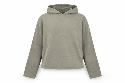 Front view of ASOS Design Women Grey Cotton Pullover Hoodie UK 12-14 M