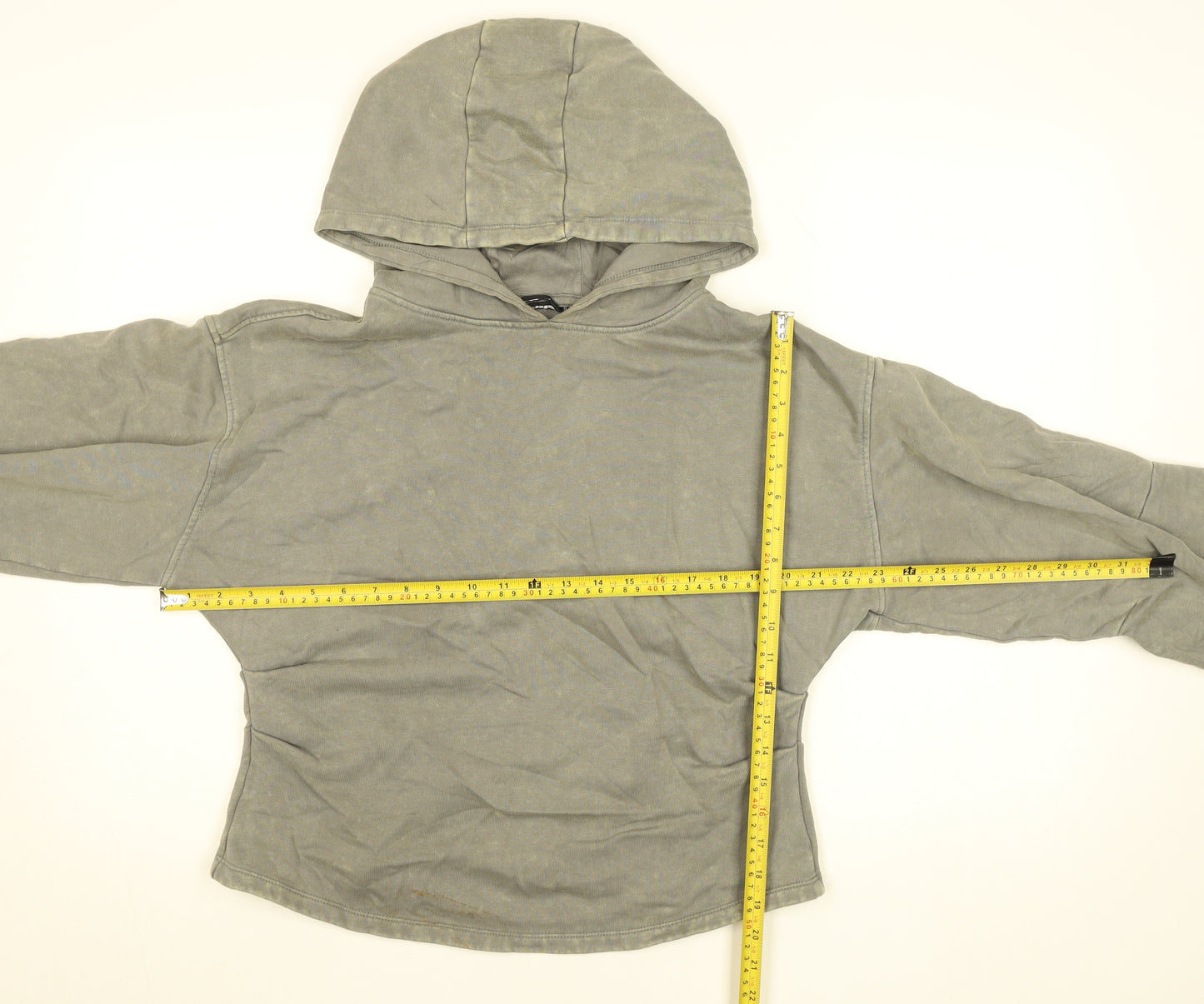 ASOS Design Women Grey Cotton Pullover Hoodie UK 12-14 M