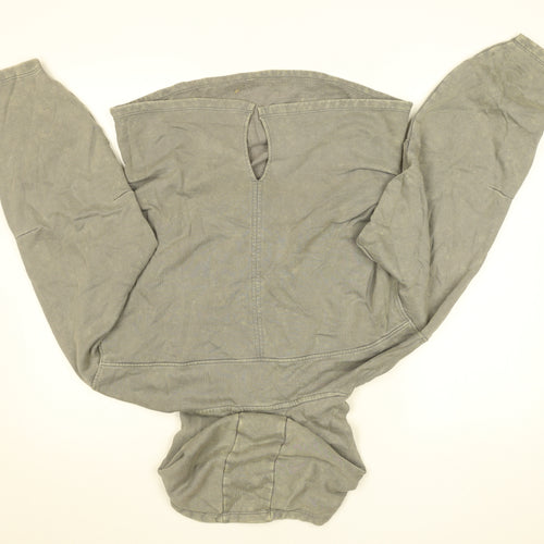 ASOS Design Women Grey Cotton Pullover Hoodie UK 12-14 M