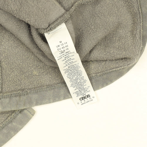 ASOS Design Women Grey Cotton Pullover Hoodie UK 12-14 M