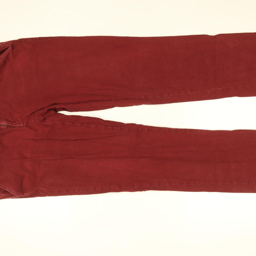 Livergy Men's Burgundy Chino Trousers Size 34 Regular Cotton Blend
