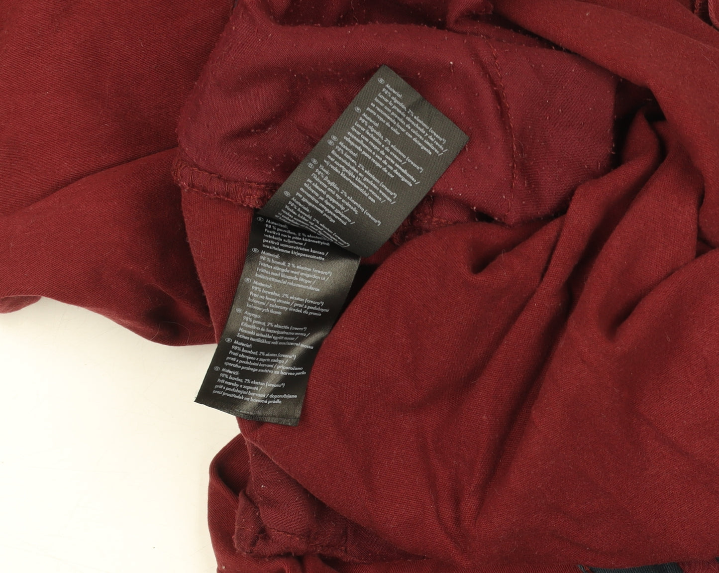 Livergy Men's Burgundy Chino Trousers Size 34 Regular Cotton Blend