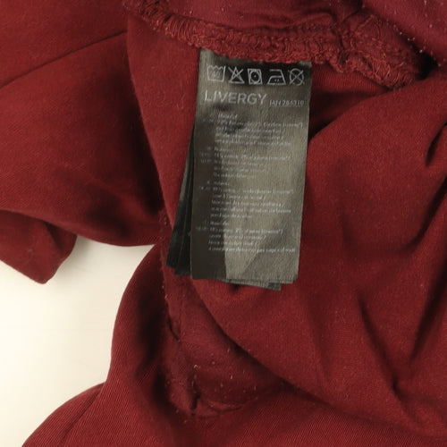 Livergy Men's Burgundy Chino Trousers Size 34 Regular Cotton Blend