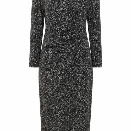 Oasis Women’s Black Geometric Bodycon Midi Dress XS Long Sleeve