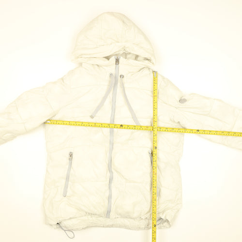 French Connection Womens Ivory Puffer Jacket Hooded Size L