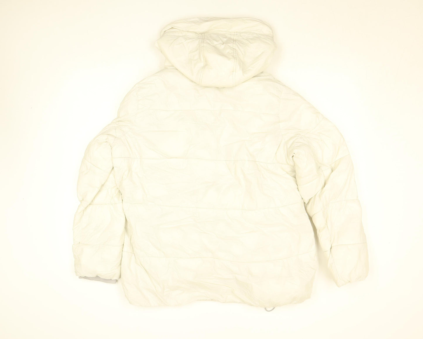 French Connection Womens Ivory Puffer Jacket Hooded Size L