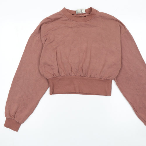 ASOS Women’s Brown Cropped Pullover Sweatshirt UK 8 Viscose Blend