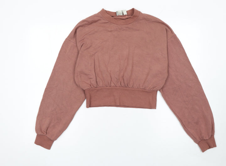 ASOS Women’s Brown Cropped Pullover Sweatshirt UK 8 Viscose Blend