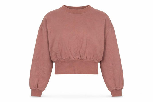 Front view of ASOS Women’s Brown Cropped Pullover Sweatshirt UK 8 Viscose Blend