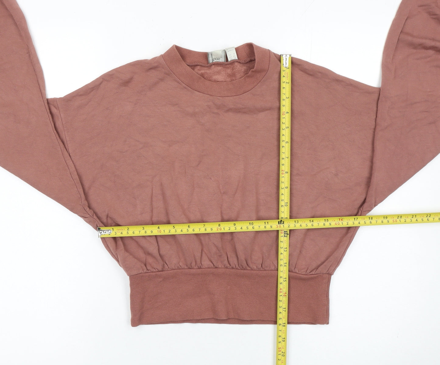 ASOS Women’s Brown Cropped Pullover Sweatshirt UK 8 Viscose Blend