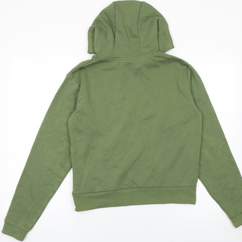 Elle Girls Green Pullover Hoodie 14-15 Years Hooded Graphic Logo Sweatshirt