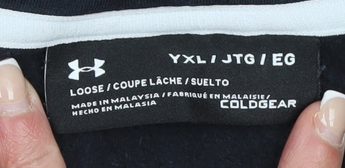 Under Armour Boys Black XL Full Zip Fleece Hoodie