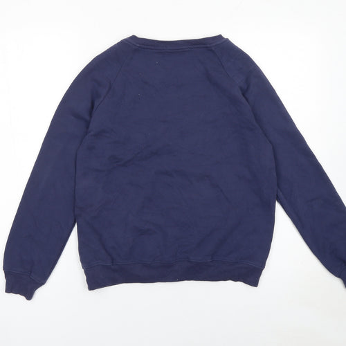 Sarti Women’s Navy Blue Palm Print Cotton Blend Pullover Sweatshirt Size S
