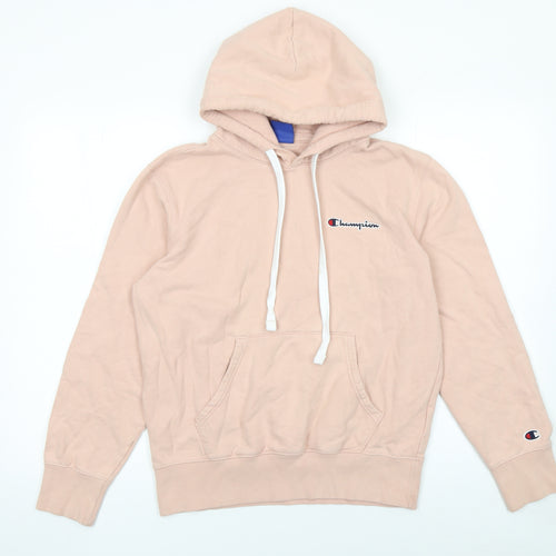 Champion Womens Beige Hoodie Medium 100% Cotton Pullover