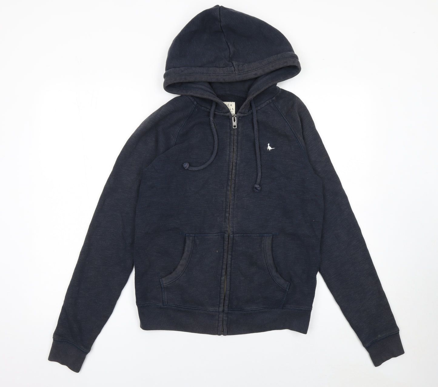 Jack Wills Womens Navy Blue Full Zip Hoodie Size UK 10 Cotton Casual
