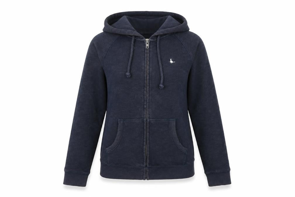 Jack Wills Womens Navy Blue Full Zip Hoodie Size UK 10 Cotton Casual
