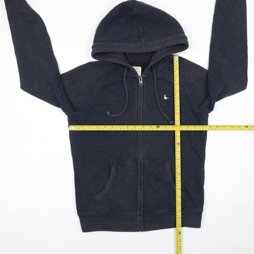 Jack Wills Womens Navy Blue Full Zip Hoodie Size UK 10 Cotton Casual