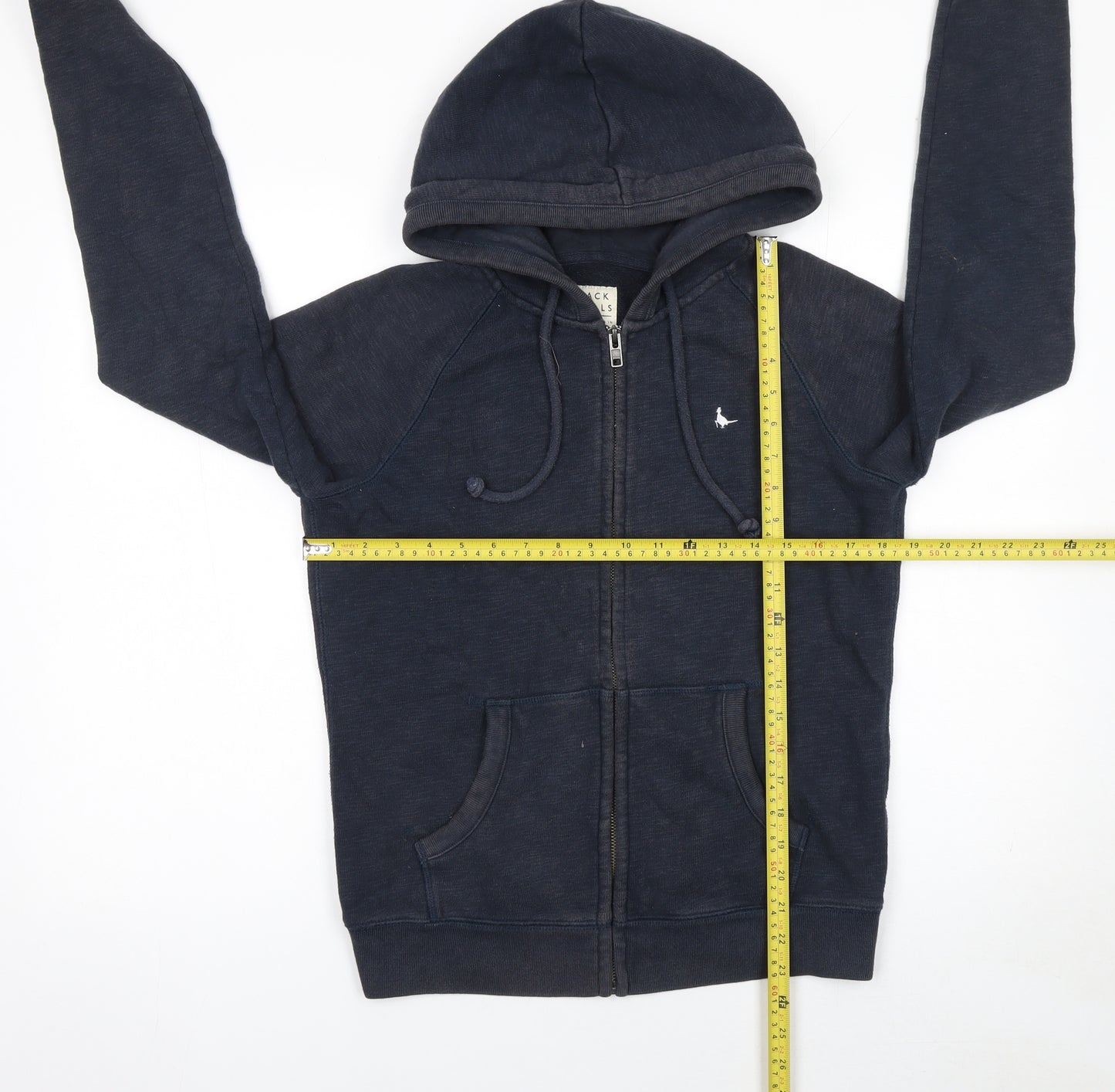 Jack Wills Womens Navy Blue Full Zip Hoodie Size UK 10 Cotton Casual