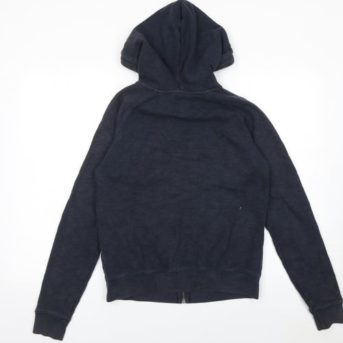 Jack Wills Womens Navy Blue Full Zip Hoodie Size UK 10 Cotton Casual