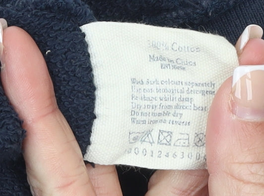 Jack Wills Womens Navy Blue Full Zip Hoodie Size UK 10 Cotton Casual