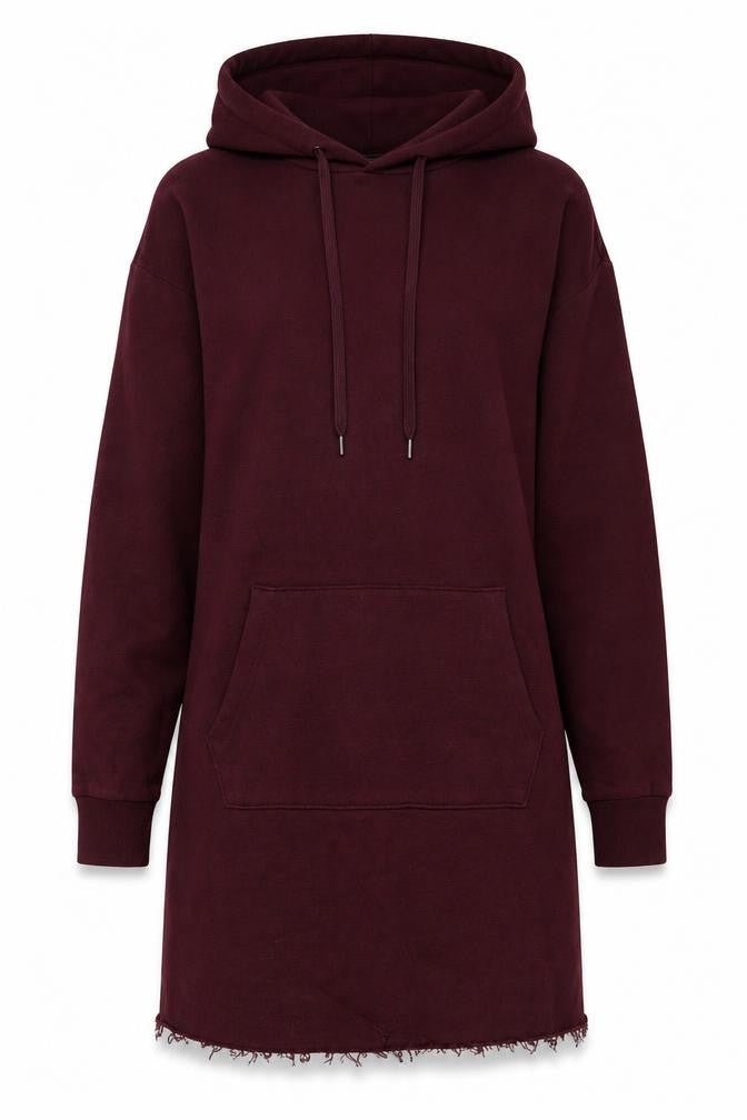 H&M Women Purple Hooded Long Sleeve Jersey T-Shirt Dress XS