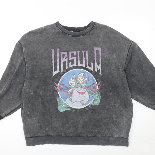 Bershka Women's Grey Ursula Disney Villains Pullover Sweatshirt Size S