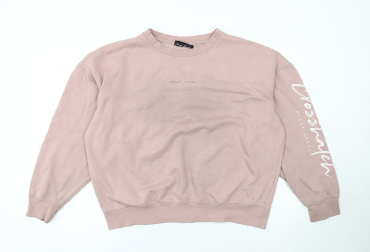 Crosshatch Men’s Pink XL Pullover Sweatshirt Crew Neck Logo Print