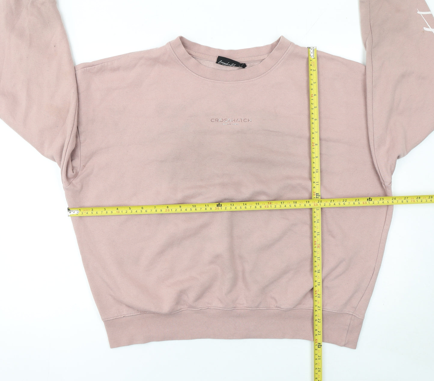 Crosshatch Men’s Pink XL Pullover Sweatshirt Crew Neck Logo Print