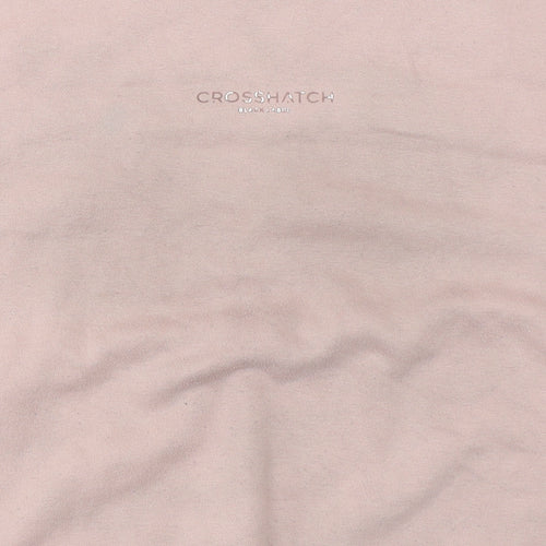 Crosshatch Men’s Pink XL Pullover Sweatshirt Crew Neck Logo Print