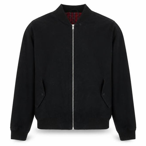 Topman Men's Black XL Bomber Jacket Cotton Full Zip Twill Casual