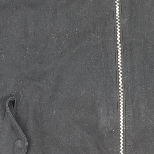 Topman Men's Black XL Bomber Jacket Cotton Full Zip Twill Casual