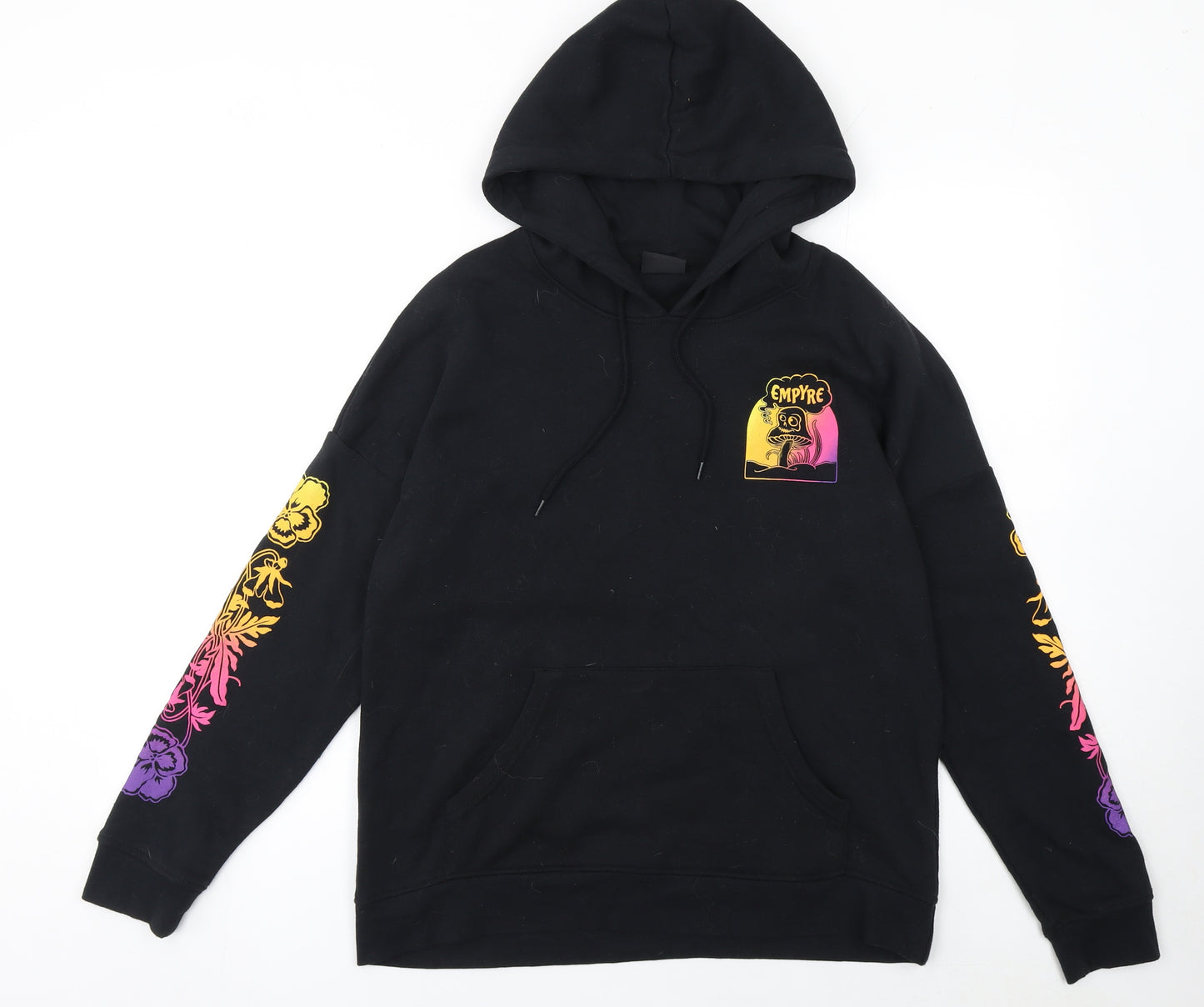 Empyre Women's Black Hoodie Medium Pullover Graphic Print Sweatshirt