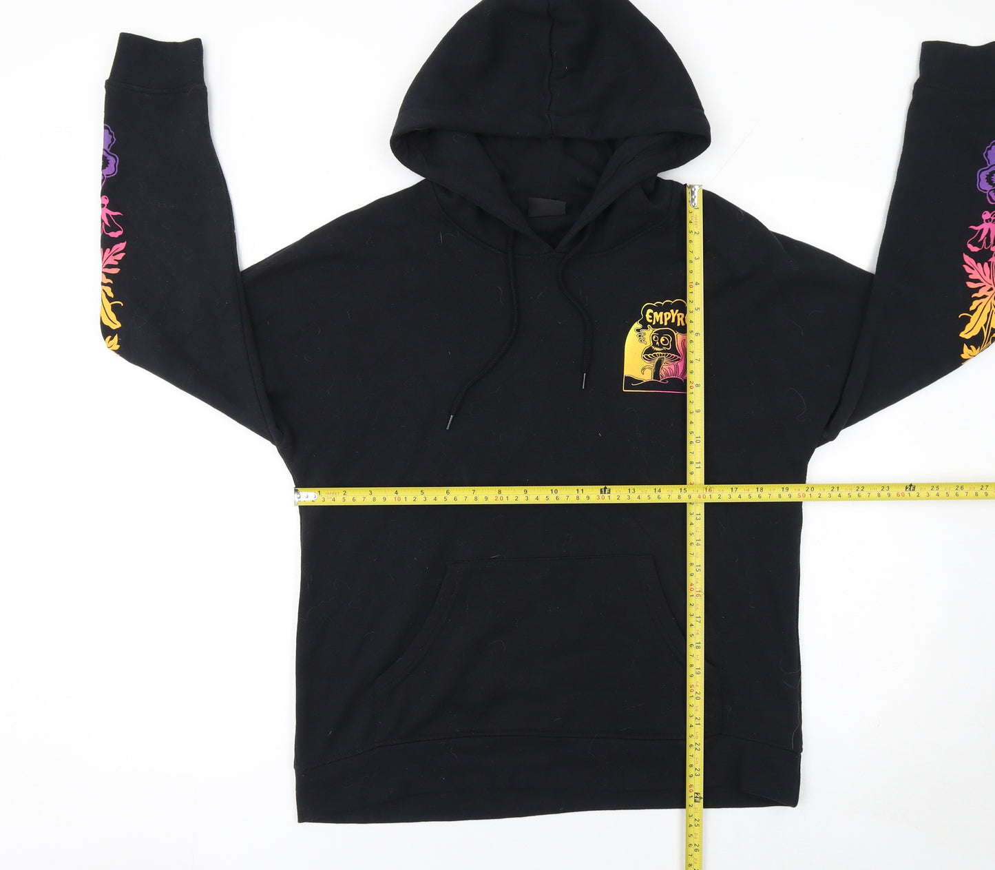 Empyre Women's Black Hoodie Medium Pullover Graphic Print Sweatshirt