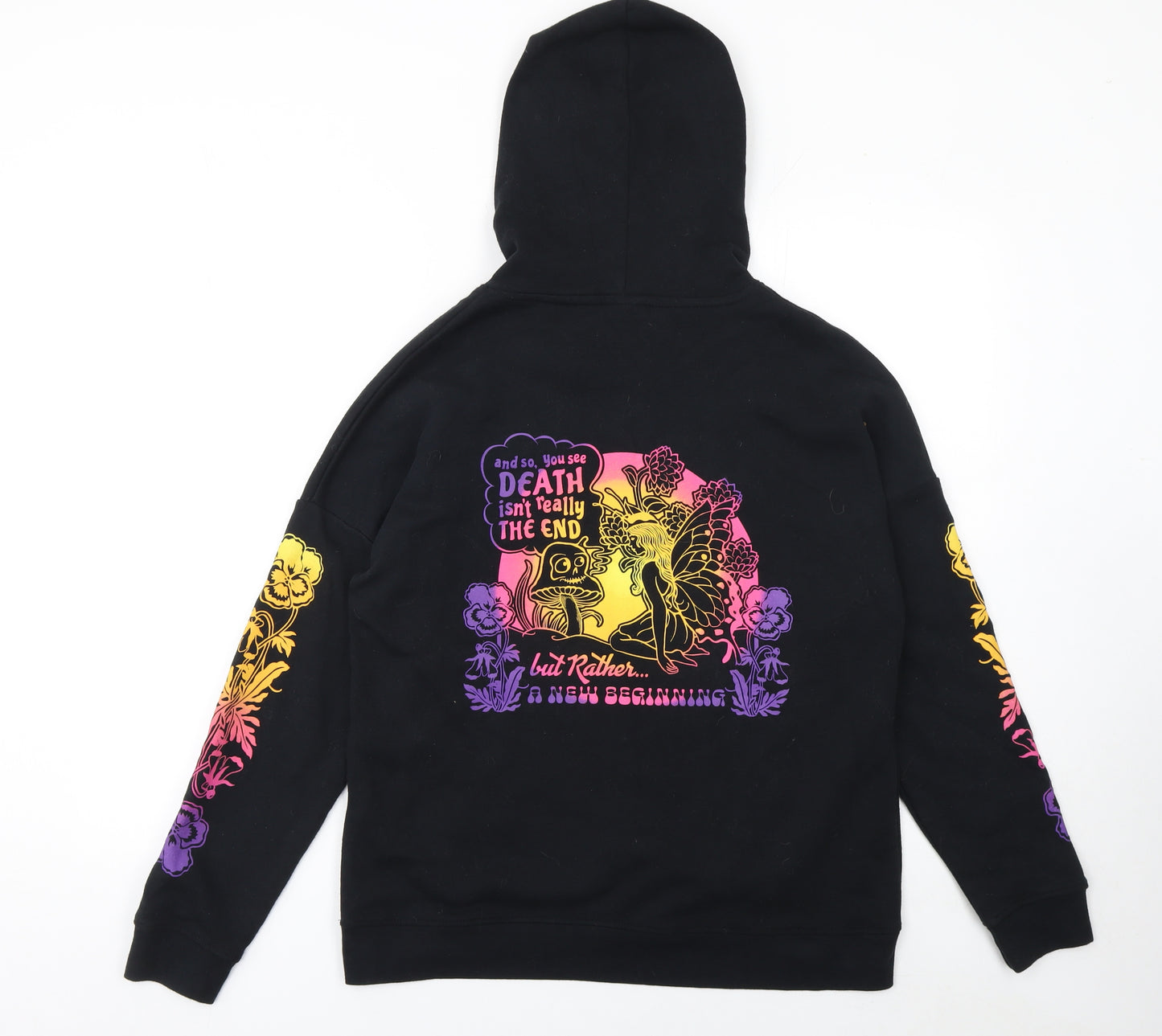 Empyre Women's Black Hoodie Medium Pullover Graphic Print Sweatshirt