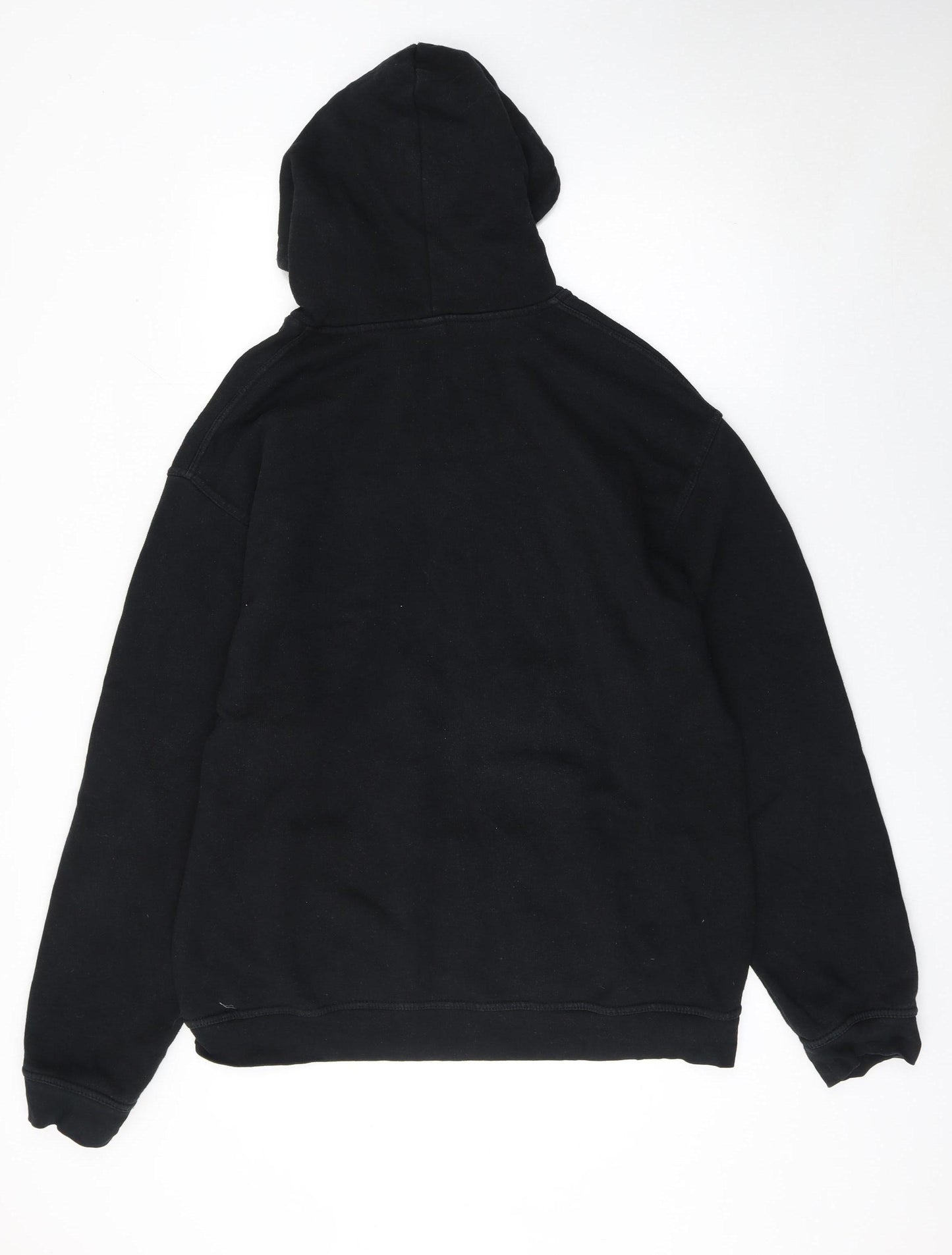 Logo Star Men's Black 2XL Pullover Hoodie with Graphic Print Mask Design
