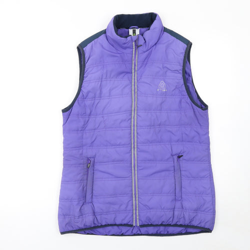 Azzurri Womens Purple Padded Waistcoat Large Lined Zip Front Outdoor Gilet