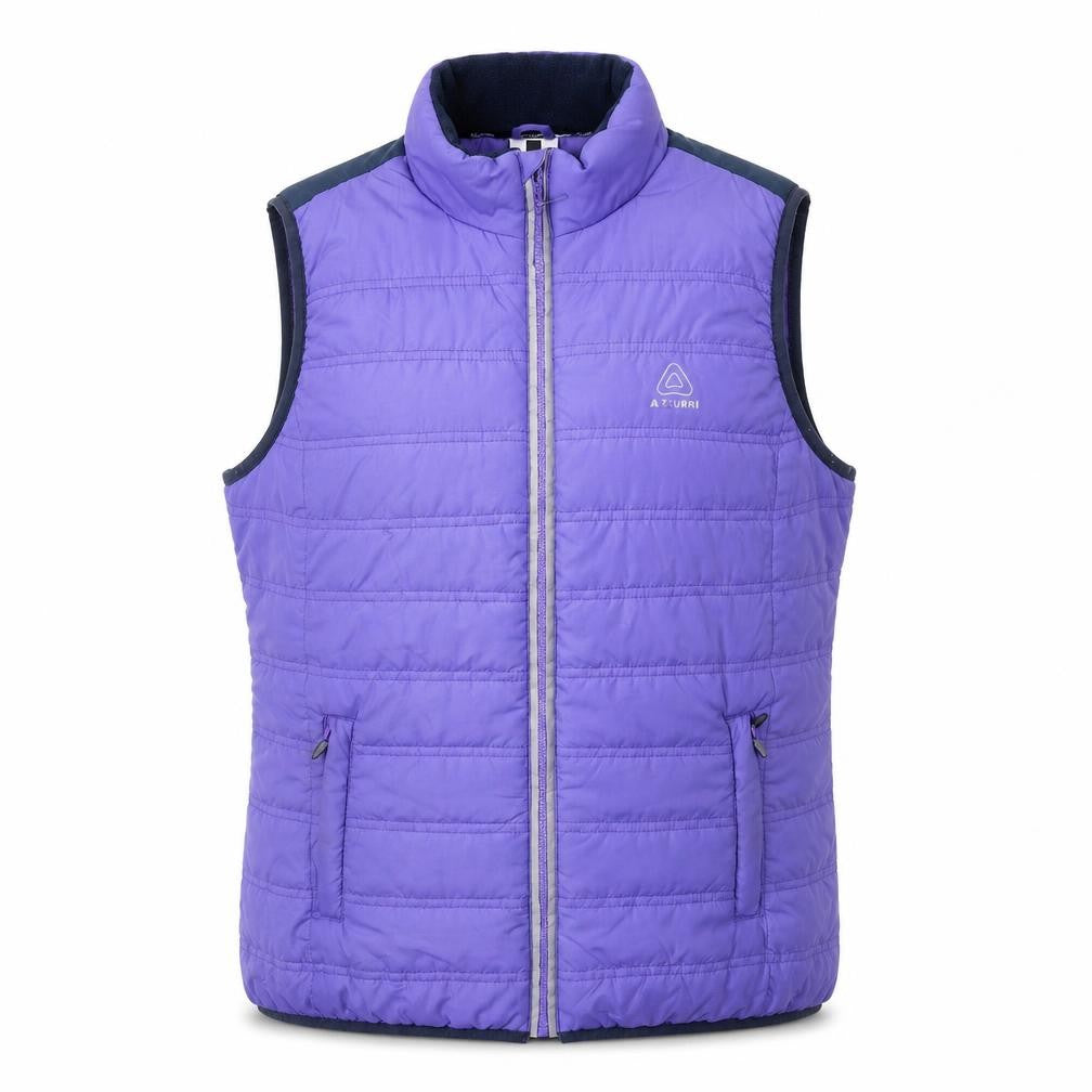 Azzurri Womens Purple Padded Waistcoat Large Lined Zip Front Outdoor Gilet