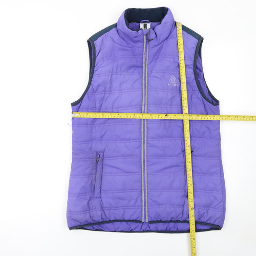 Azzurri Womens Purple Padded Waistcoat Large Lined Zip Front Outdoor Gilet