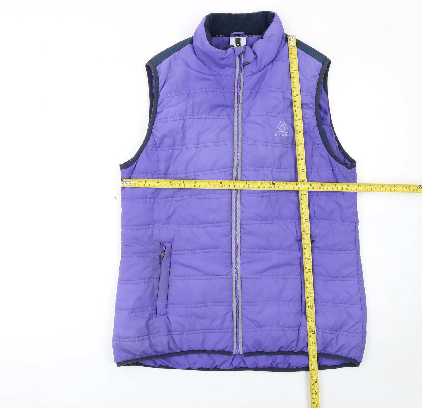 Azzurri Womens Purple Padded Waistcoat Large Lined Zip Front Outdoor Gilet