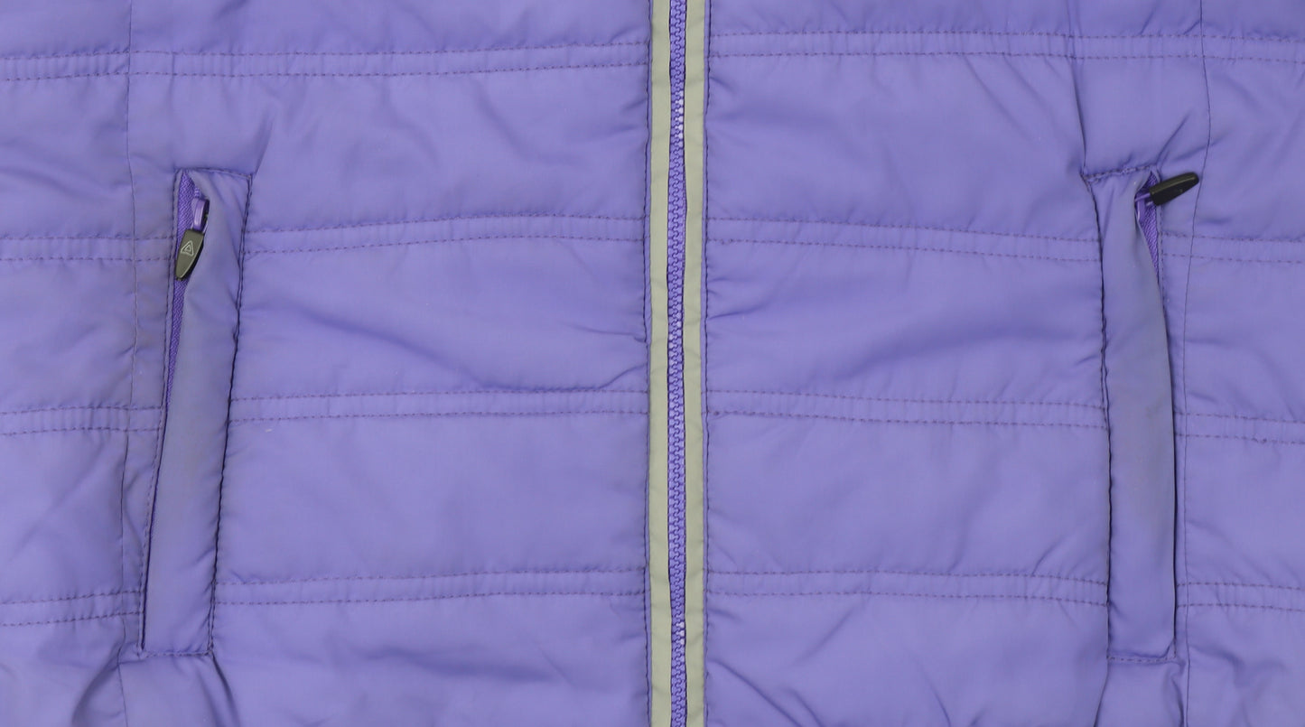 Azzurri Womens Purple Padded Waistcoat Large Lined Zip Front Outdoor Gilet