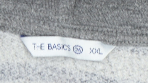 The Basics Men’s Grey Striped Pullover Hoodie 2XL Regular Fit
