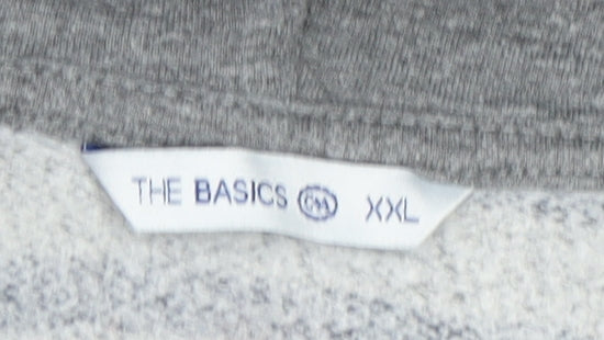 The Basics Men’s Grey Striped Pullover Hoodie 2XL Regular Fit